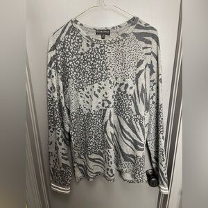 Gray Animal Print Lounge Set